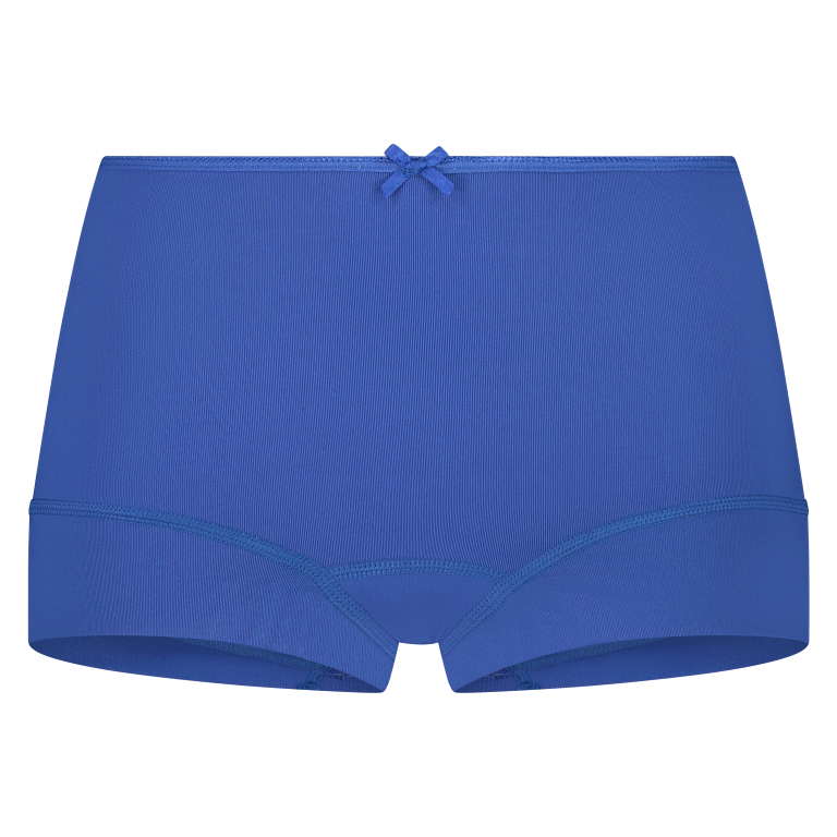 blauwe short met strikje