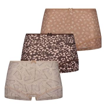 RJ Pure Fashion Dames Short 3-Pack 'Nature' 